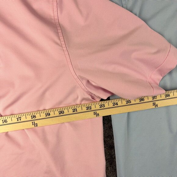 Peter Millar Summer Comfort Bundle Of 2 Polo Blue Pink Striped Golf Men's L - Picture 9 of 14